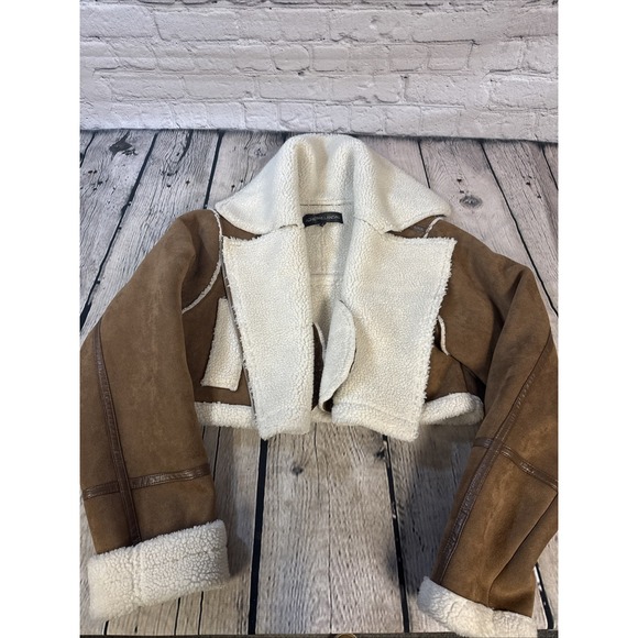 Adrienne Landau Faux Shearling Jacket Size Large In Camel - Picture 2 of 9